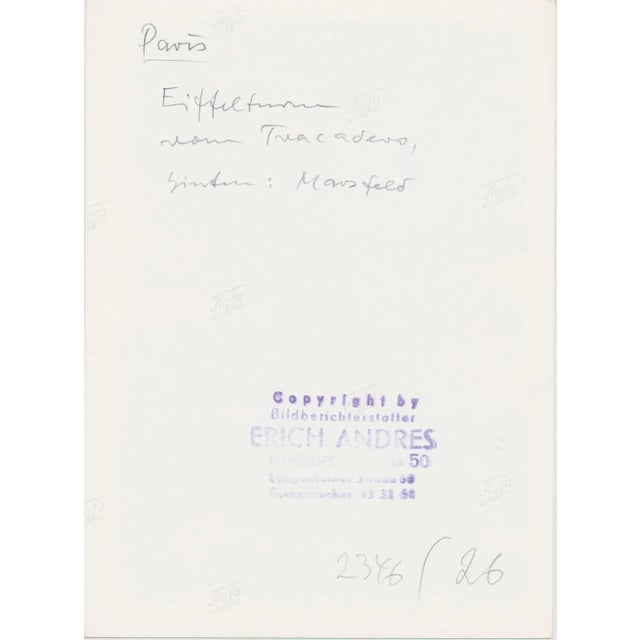 Eiffel Tower, 1950s, Black and White Photograph For Sale - Image 4 of 5