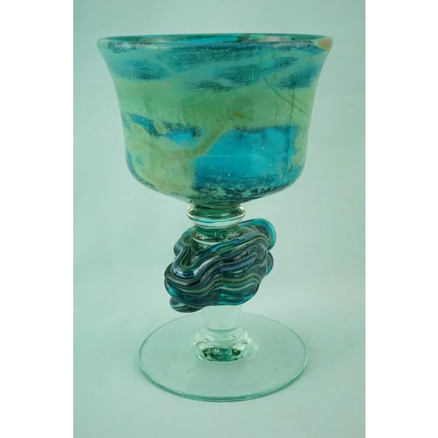 20th Century Modern Blown Glass Chalice Vase by Michael Harris for the Mdina Glass Factory, Malta, 1970s For Sale - Image 4 of 18