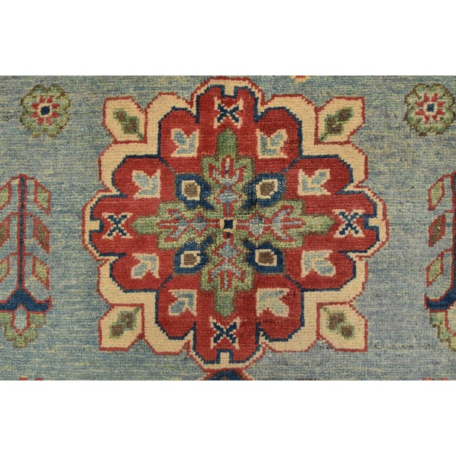 Kazak Rug 8’3” X 10′ Blue Wool Traditional Hand-Knotted Oriental Carpet For Sale - Image 9 of 15