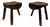 Rustic Brutalist Tripod Stools in Elm, 1960s, Set of 2 For Sale