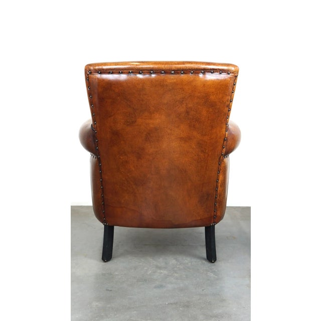 Vintage Sheep Leather Armchair For Sale - Image 4 of 12