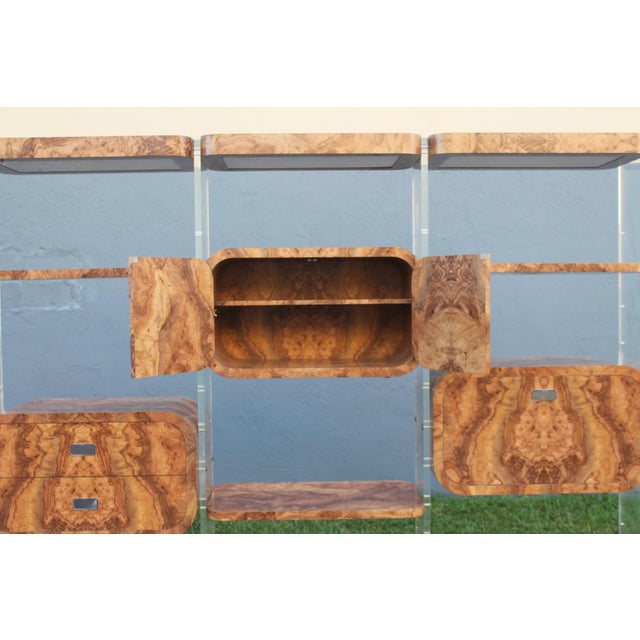 1970s 1970's Modern Lucite W/Melamine White Modular Room Divider/ Wall Unit For Sale - Image 5 of 13