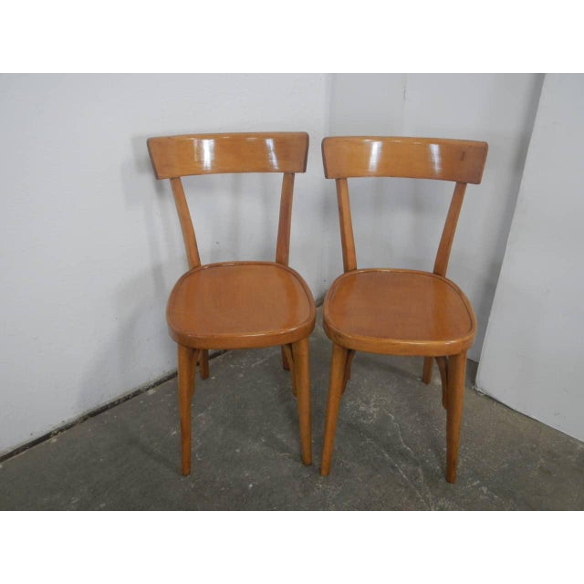 Wood Bistro Beech Chairs, 1970, Set of 6 For Sale - Image 7 of 13