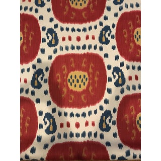 Boho Chic Brunschwig & Fils Samarkand Hand Print Cotton Linen Fabric - 3 5/8 Yards For Sale