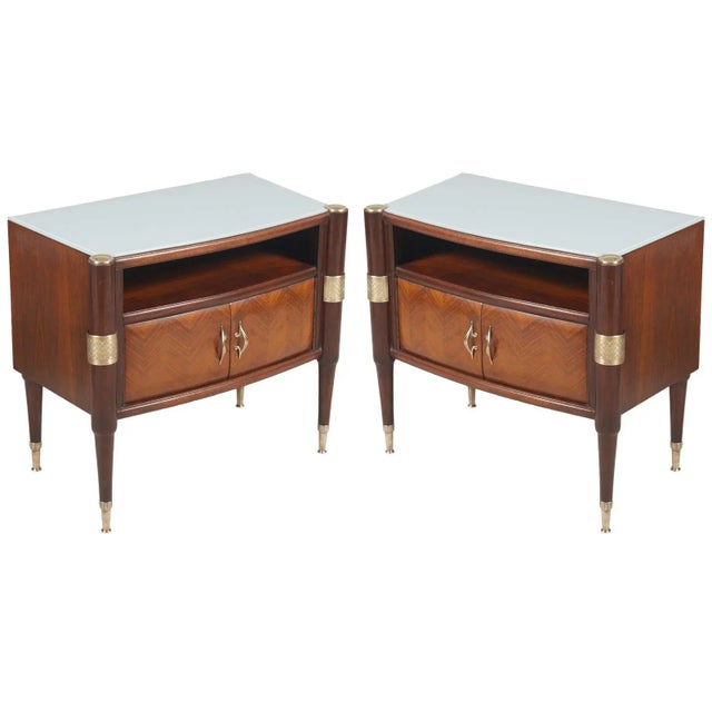- Very elegant 1950s Italy Mid-Century Modern pair of nightstands - Attributed to Pier Luigi Colli for Permanente Mobili...