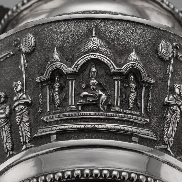 Antique 19th Century Indian Silver Cobra Handled Sugar Bowl, Madras, 1890 For Sale - Image 14 of 18