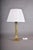 NeoclassicalBrass Classical Column Table Lamp with Ornate Capital and Square Pedestal, Europe, 1950s For Sale - Image 16 of 17