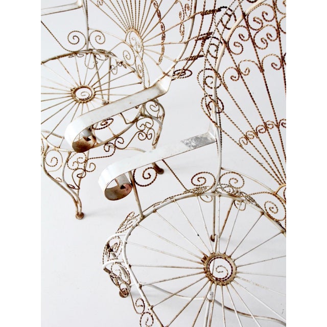 Antique Wrought Iron Peacock Garden Furniture Collection of 4 For Sale - Image 12 of 12