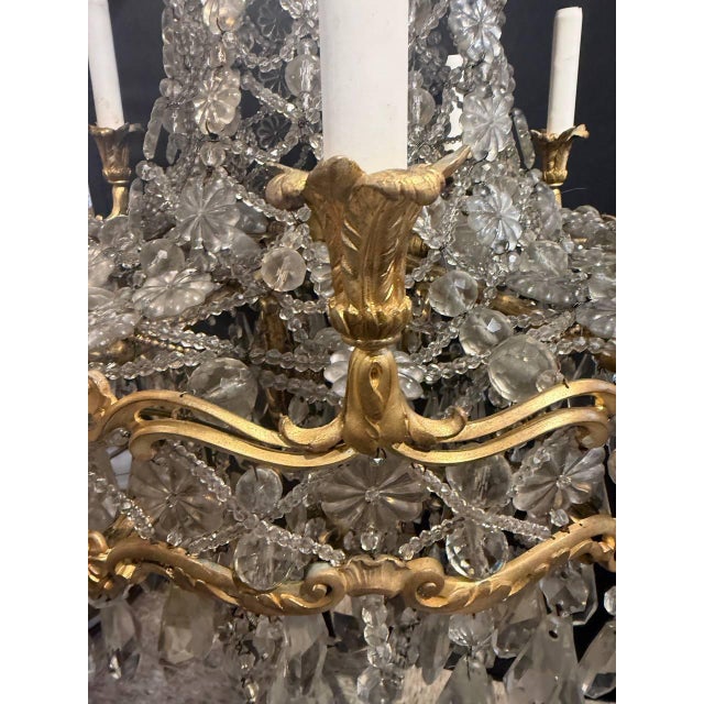 1900 Caldwell Crystal and Bronze Chandelier With 12 Lights For Sale - Image 9 of 12