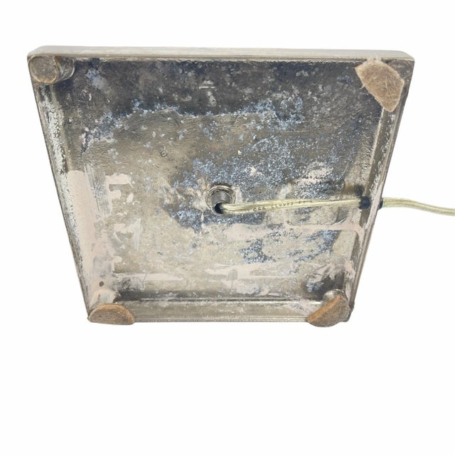 Mid Century Laurel Brushed Steel City Scape Lamps - a Pair For Sale - Image 10 of 10