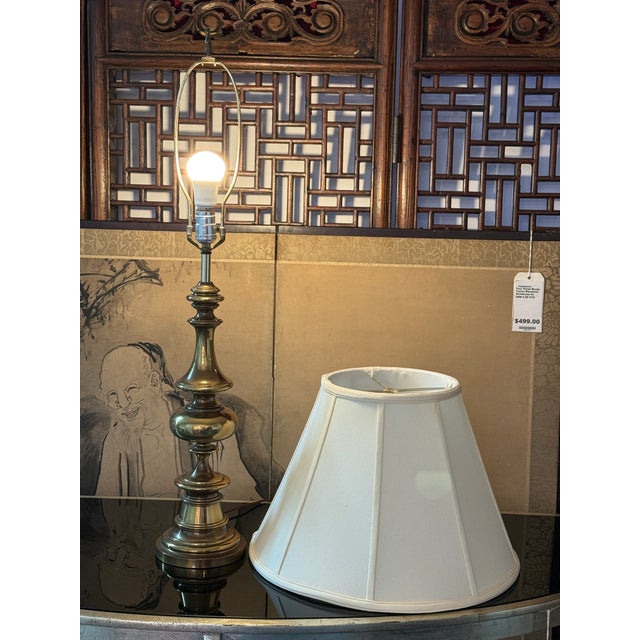 Metal Vintage Brass Table Lamp For Sale - Image 7 of 12