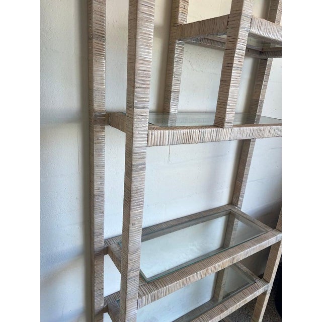 Palm Beach Whitewashed Rattan Etagere For Sale - Image 13 of 18