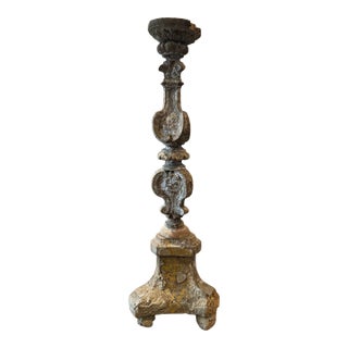 18th-Century Italian Wooden Altar Stick For Sale