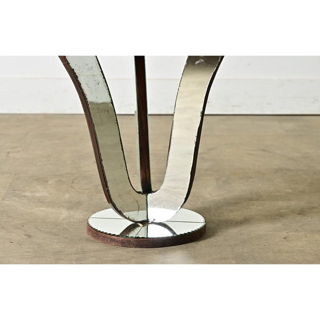 French Vintage Mirrored Gueridon Side Table For Sale - Image 4 of 10