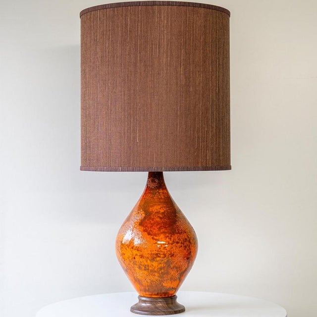 Heavy quality ceramic table floor lamp, 1970s. This lamp base brings refined elegance and rich visual appeal to any...