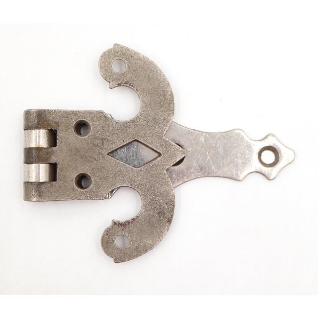 Vintage 7.5 In. Nickeled Brass Ice Box Hinge For Sale - Image 4 of 4