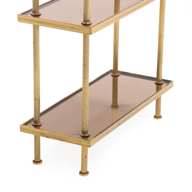 1950s A French Brass and Glass 3-Tier Table, C. 1950 For Sale - Image 5 of 5