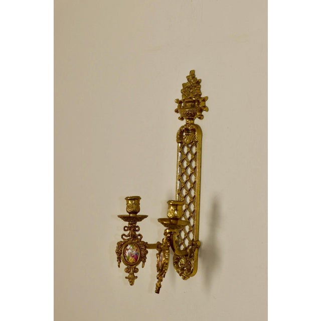 Mid-Century Modern Vintage French Brass Sconces, Set of 2 For Sale - Image 3 of 9