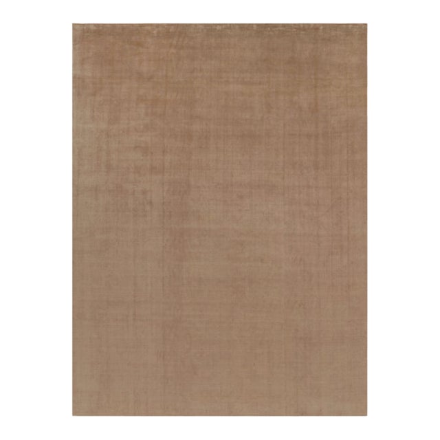 Rug & Kilim’s Oversized Contemporary Textural Rug in Beige-Brown Tones - 12x16 For Sale