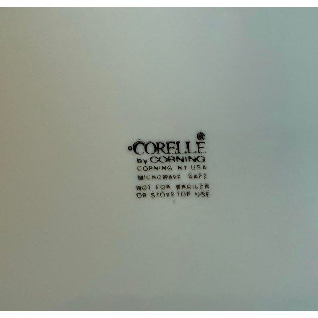 White Vintage White and Blue Corelle Glass Plates - Set of 6 For Sale - Image 8 of 8