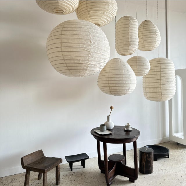 Japanese-Style Rattan and Natural Linen Pendant Light, 1980s For Sale - Image 11 of 17