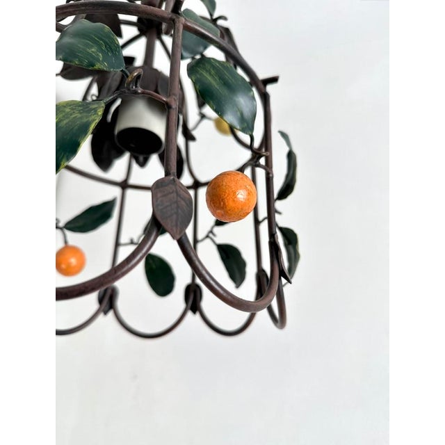 French Citrus Fruit Tole Cage Chandelier by J.P. Ryckaert, 1990s For Sale - Image 17 of 18