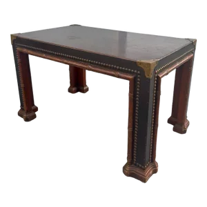 Drexel Et Cetera Faux Bamboo Leather Wrapped Coffee or Side Parsons Table