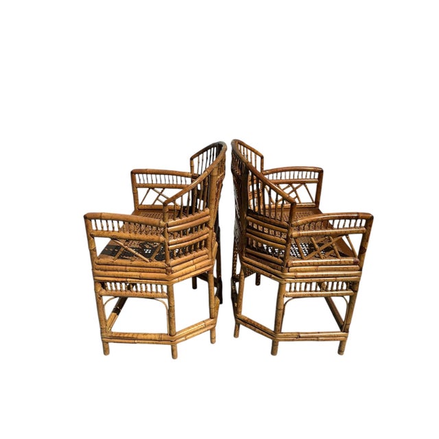 Mid 20th Century Pair of Brighton Pavilion Burnt Bamboo Pagoda Chairs For Sale - Image 11 of 15