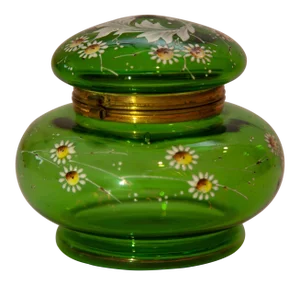 19th Century Moser Style Jar With Hinged Lid