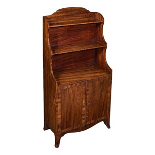 Antique Waterfall Bookcase, English, Petite Chiffonier, Cupboard, Georgian, 1800 For Sale