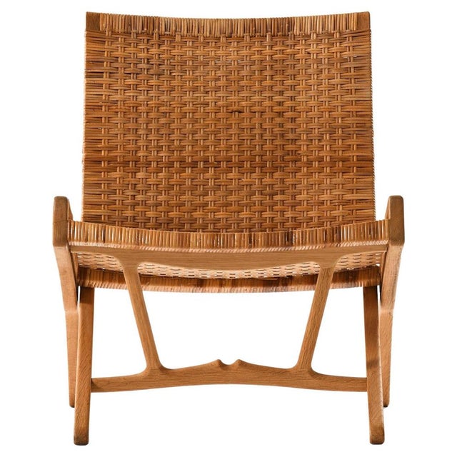 Folding Easy Chair in Cane and Oak from Hans Wegner, 1949 For Sale - Image 11 of 11