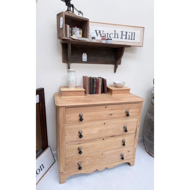 Victorian Antique Scrubbed Cottage Pine Chest of Drawers For Sale - Image 3 of 10