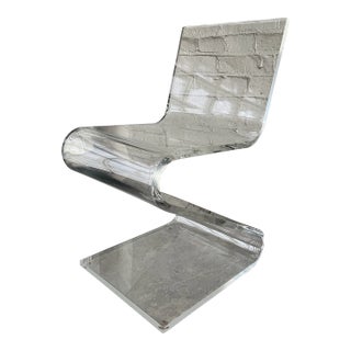 1970s Lucite Z Chair Attributed to Plexi Craft For Sale