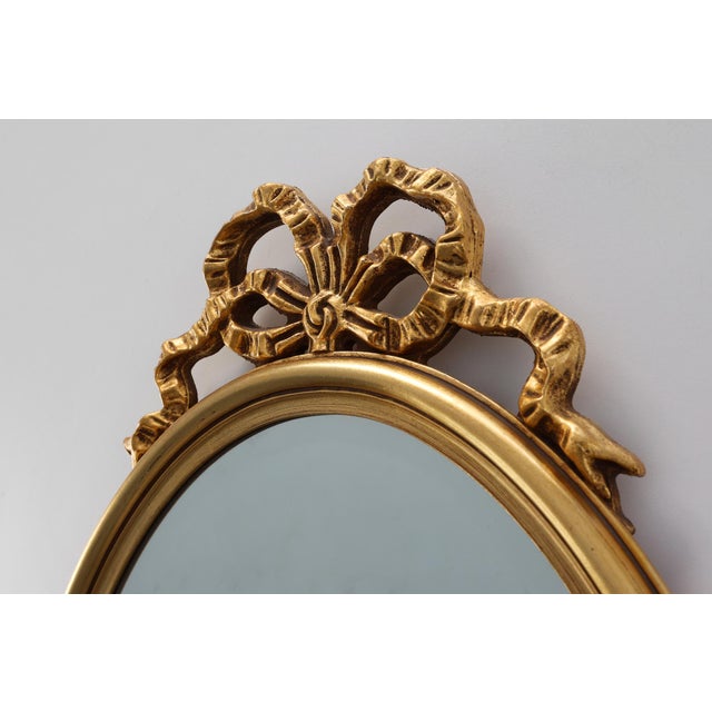 Gold 20th Century Louis XVI Mirror in Gilded Wood, France, 1950s For Sale - Image 8 of 11