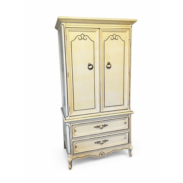 Vintage French Provincial Wardrobe Armoire For Sale - Image 4 of 9