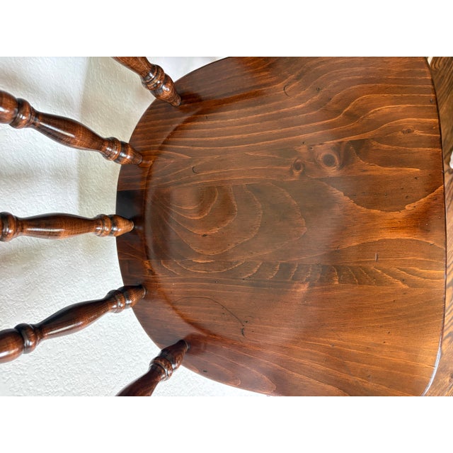 Vintage Ethan Allen Old Tavern Swivel Bar Stools, Model 12-9505 – Pair For Sale - Image 9 of 12