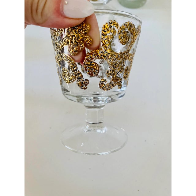 Georges Briard 1960s Georges Briard Spanish Gold Scroll Barware, 7 Pieces For Sale - Image 4 of 7