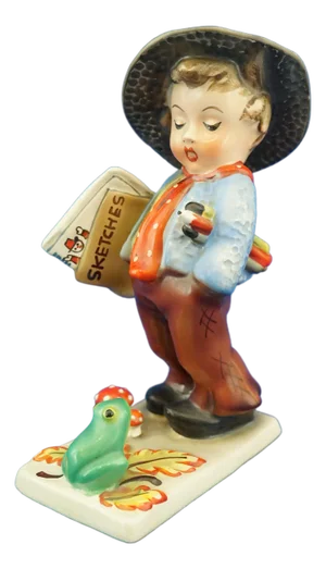 20th Century Child and Frog in Porcelain Ceramic from Cortendorf, Germany