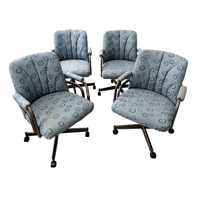 Milo Baughman Style Chromcraft Swivel Office or Dining Chairs - Set of 4 For Sale