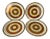 Vintage 70s Mid-Century Modern Topaz Japanese Sunburst Stoneware Dinner Plates- Set of 4 For Sale