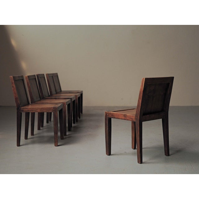 Architectural Oak Chairs, France, 1970, Set of 6 For Sale - Image 13 of 18