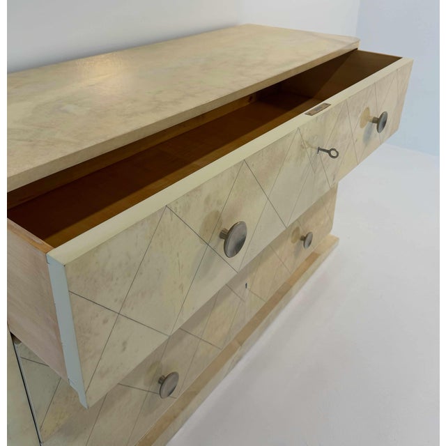 Belgian Art Deco Engraved Parchment Chest of Drawers, Late 1940s For Sale - Image 13 of 16