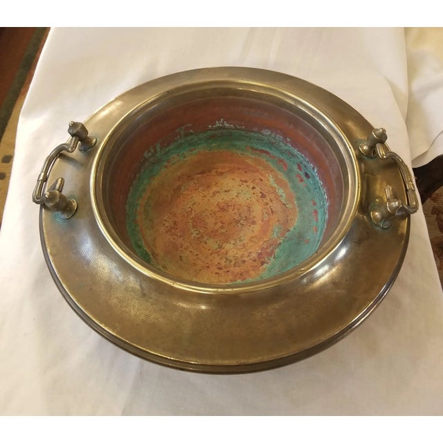 Traditional Antique 1910s Asian Brass Hibachi For Sale - Image 3 of 5