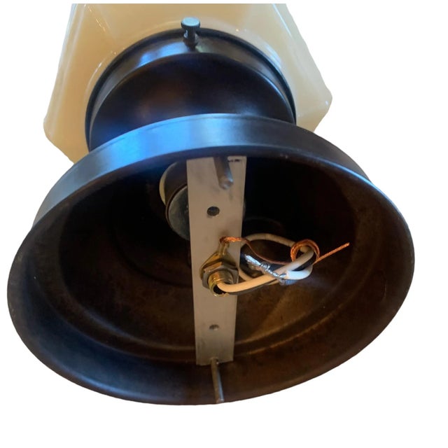 1910s Circa 1910 Gothic Cast Carmel Glass Flush Mount Fixture For Sale - Image 5 of 7