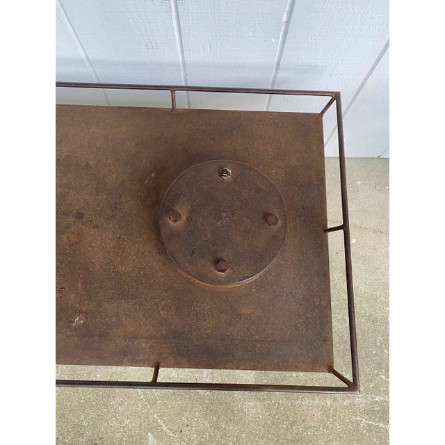 Metal Vintage French Industrial Nautical Metal Coffee Table For Sale - Image 7 of 12