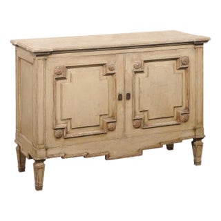 French Antique Painted Wood Buffet Console For Sale