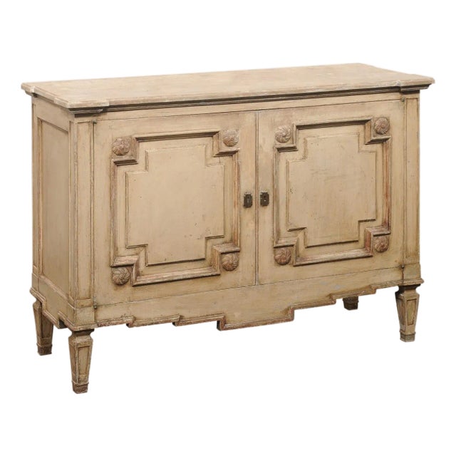 French Antique Painted Wood Buffet Console For Sale