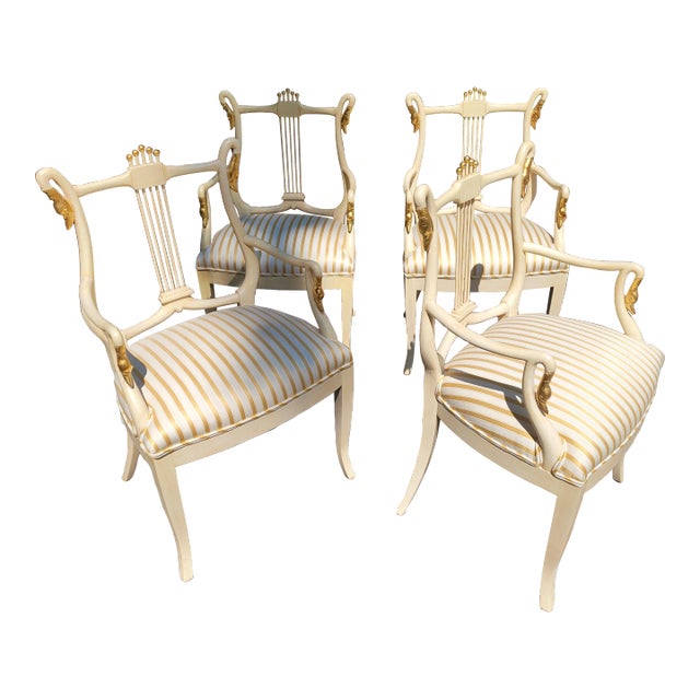 Late 20th Century Set of 4 'Fairy Tale' Hollywood Regency Armchairs For Sale