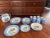 Rustic Farmhouse Farmhouse Blue Stipple Rooster Los Angeles Potteries Dish Set with 24 total pieces including one 9-3/4”...