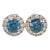 Blue Diamond Earrings with Natural Diamonds in Solid 14K White Gold Round 3.5mm, a Pair For Sale